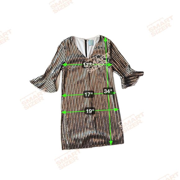 CECE All-Over Multicolor Black Gold Silver Sequin Mini Sheath Dress Women’s M - Picture 9 of 9